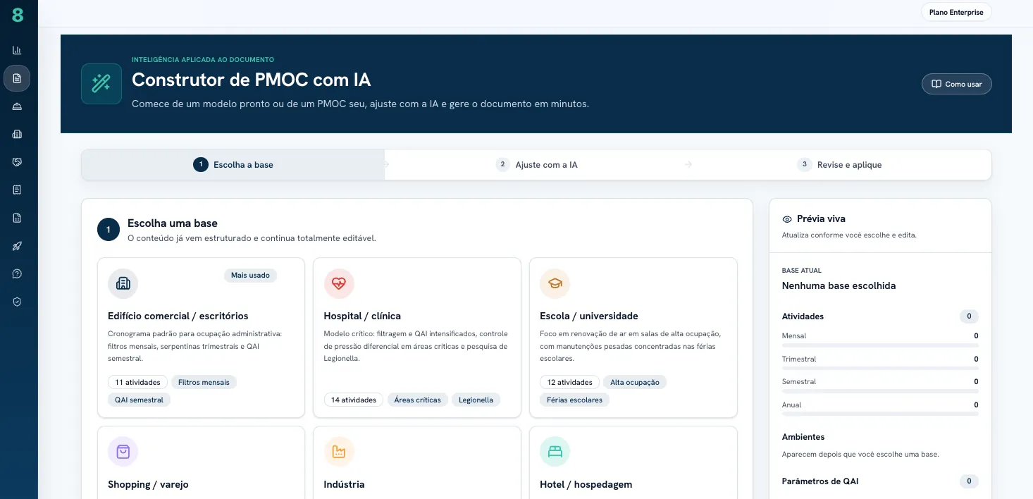 Construtor com IA: escolha a base e peça o ajuste
