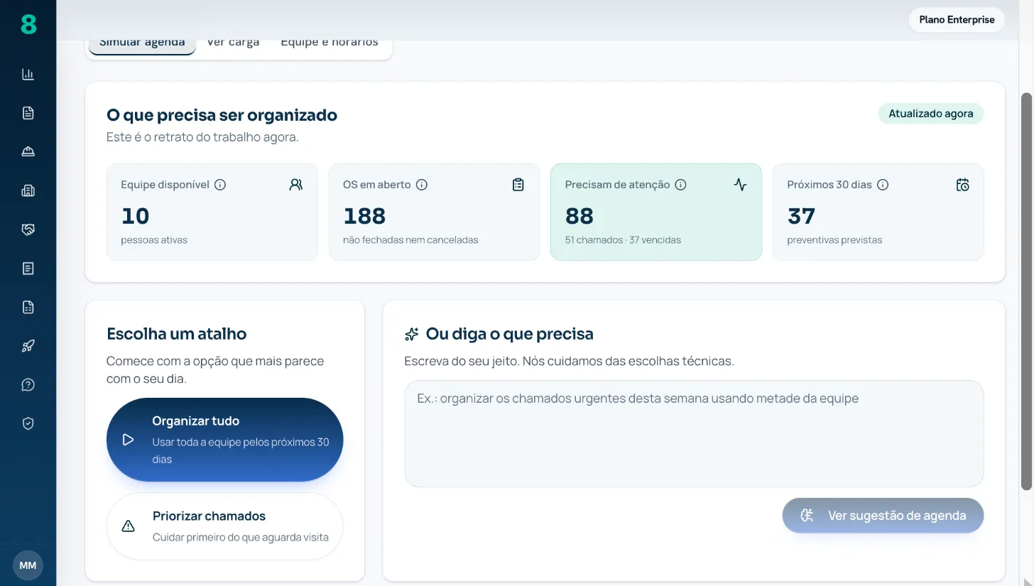 Simular agenda: o que precisa ser organizado, atalhos e pedido em texto